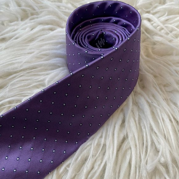 Purple white polka dot tie, XL - Picture 4 of 8
